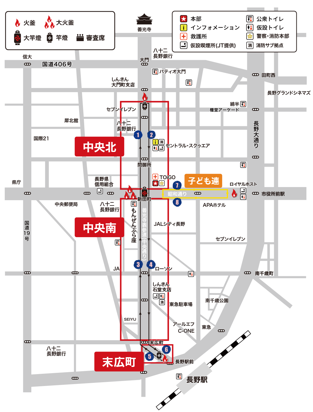 連進行図・施設配置図